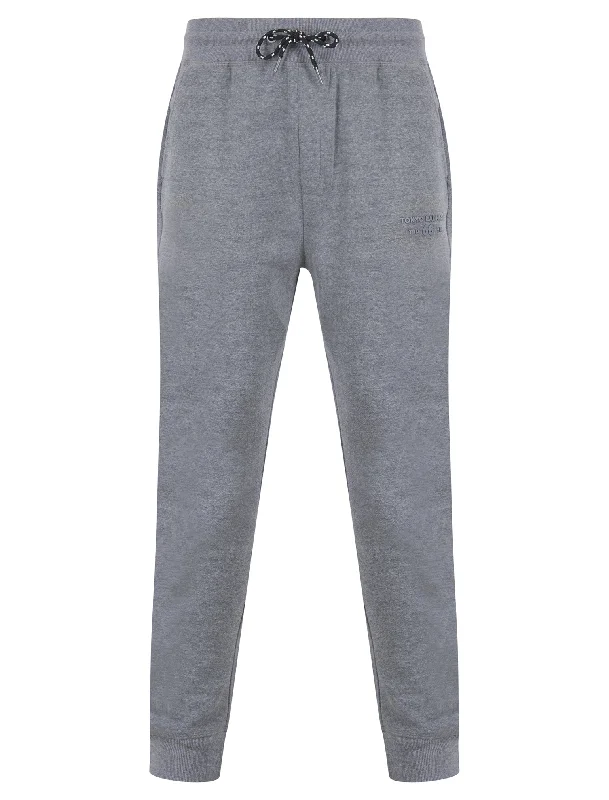 Mirrors Brushback Fleece Cuffed Joggers in Mid Grey Marl - Tokyo Laundry