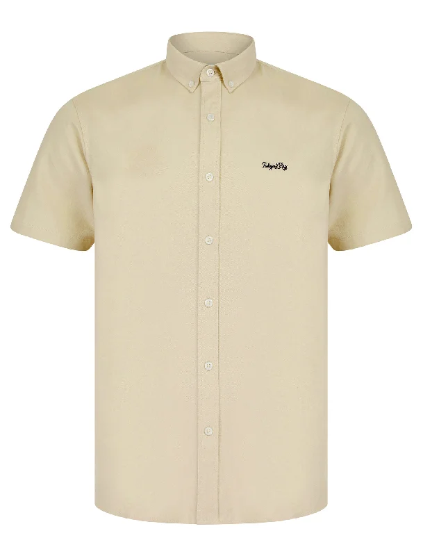 Elbury 3 Short Sleeve Cotton Twill Shirt in French Oak - Tokyo Laundry