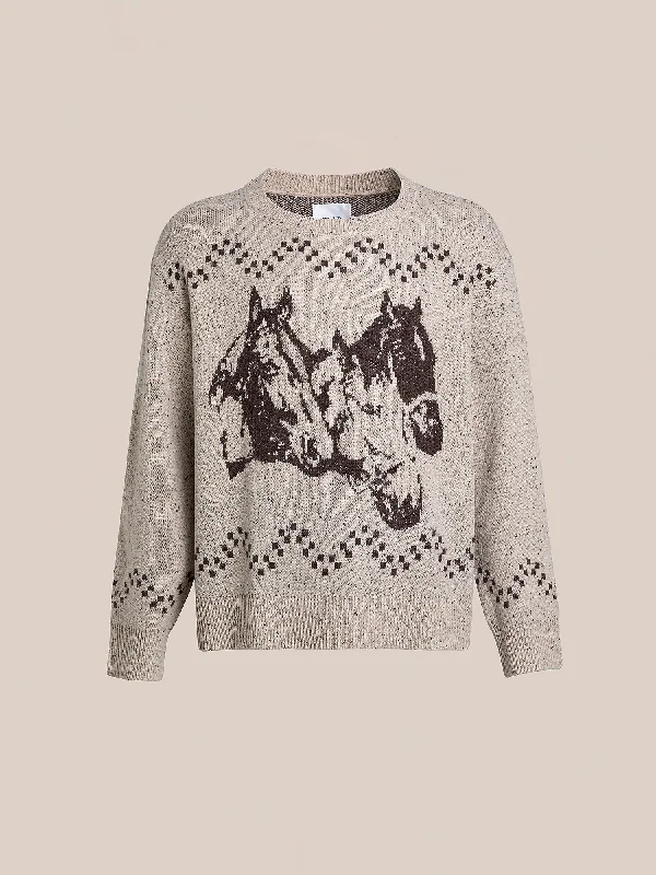 Speckled Knit Horse Sweater