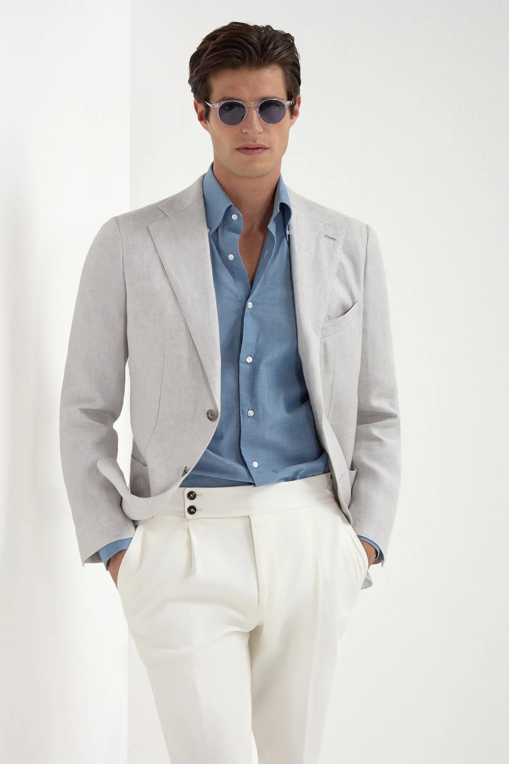 Stone linen jacket - Made in Italy