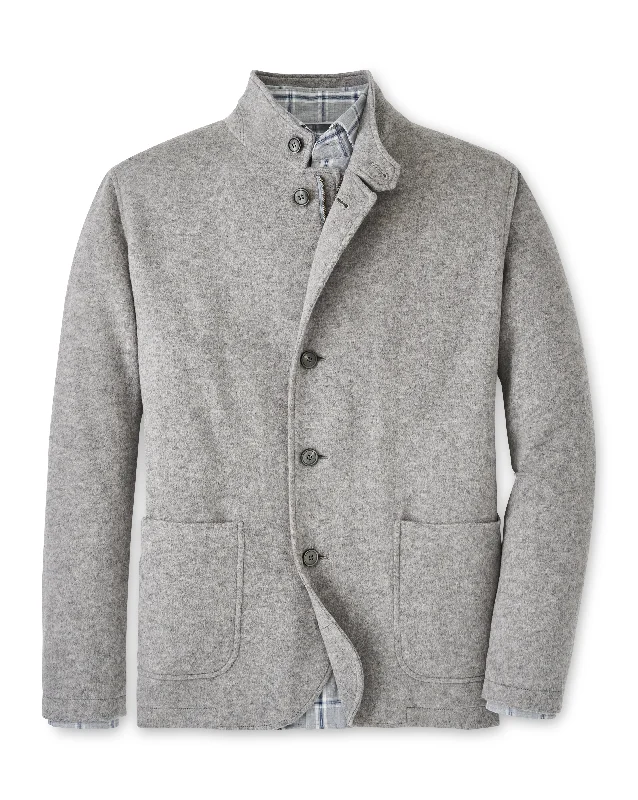 Peter Millar Crown Flex Fleece Zip Blazer in British Grey