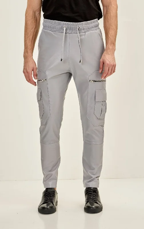 Genuine Leather Destination Joggers - Grey