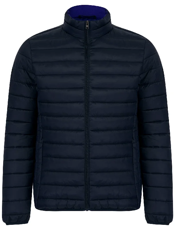 Inigo Funnel Neck Quilted Puffer Jacket in Sky Captain Navy - Tokyo Laundry