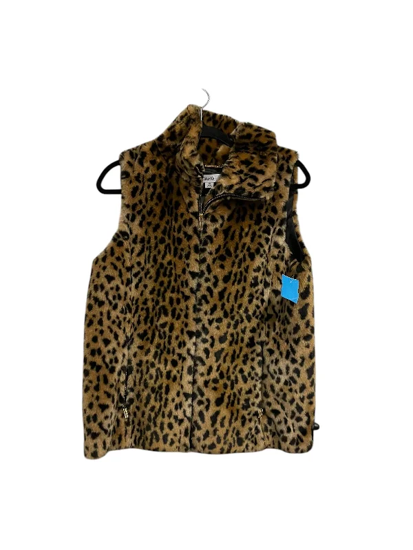 Vest Faux Fur & Sherpa By Calvin Klein In Animal Print, Size: M