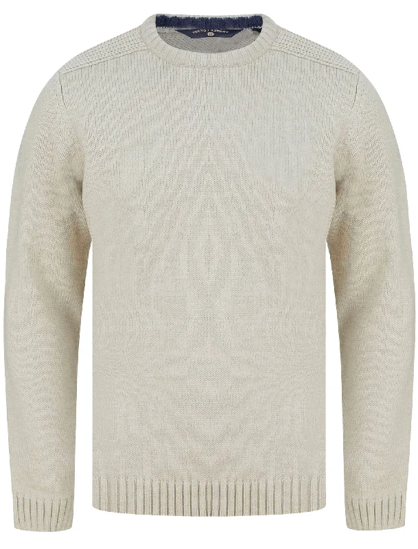 Dustin Knitted Crew Neck Jumper in Oatgrey Marl - Tokyo Laundry