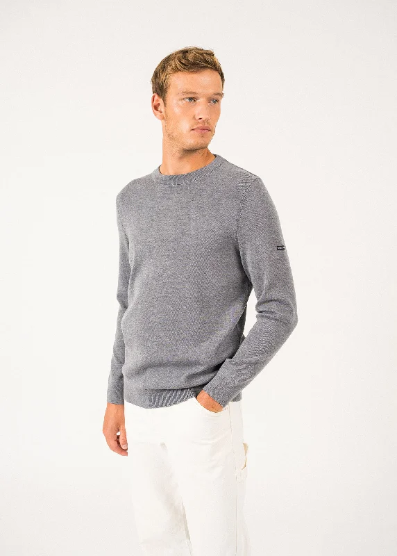 Cruiser round neck jumper - in soft wool (GRIS)