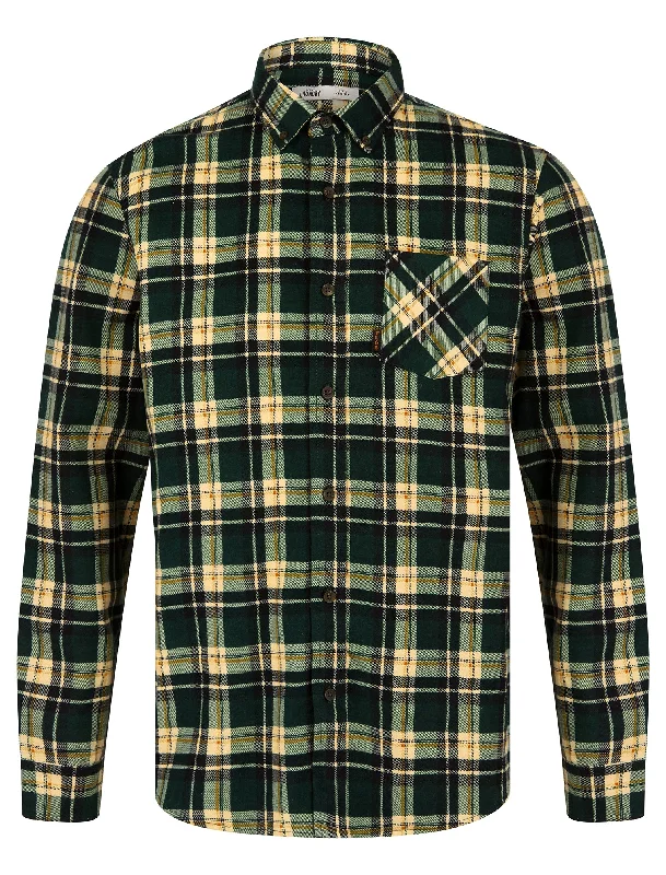 Apak Checked Cotton Flannel Shirt in Scarab - Tokyo Laundry