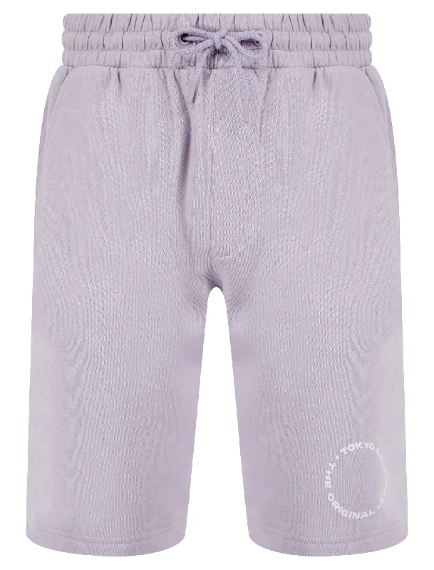 Kade Motif Brushback Fleece Jogger Shorts in Lilac - Tokyo Laundry