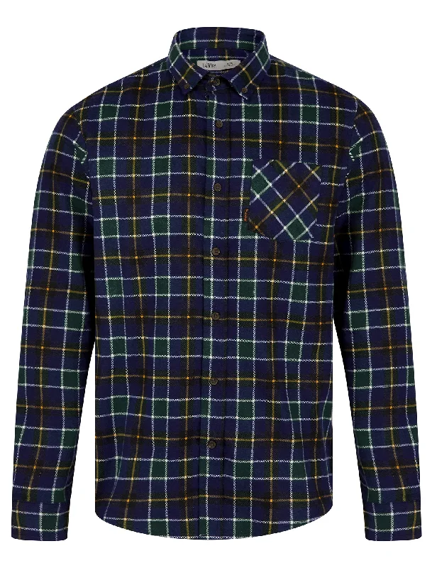 Oscarville Checked Cotton Flannel Shirt in Pine Grove - Tokyo Laundry