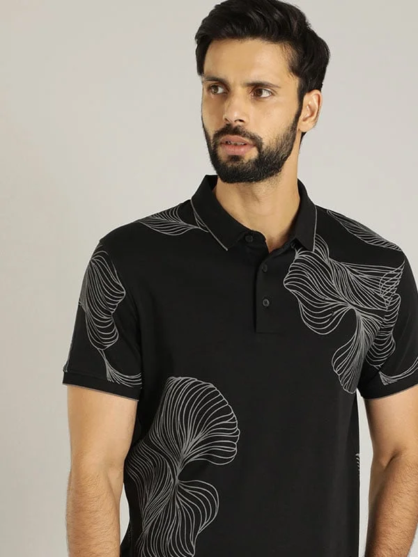 Men Printed Polo T-Shirt