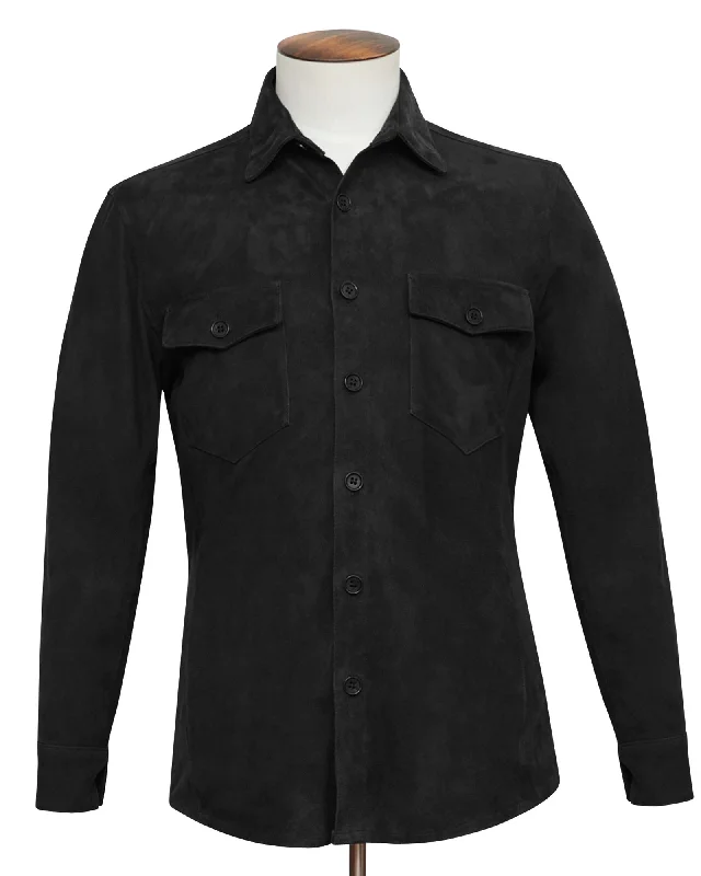 Black Suede Overshirt