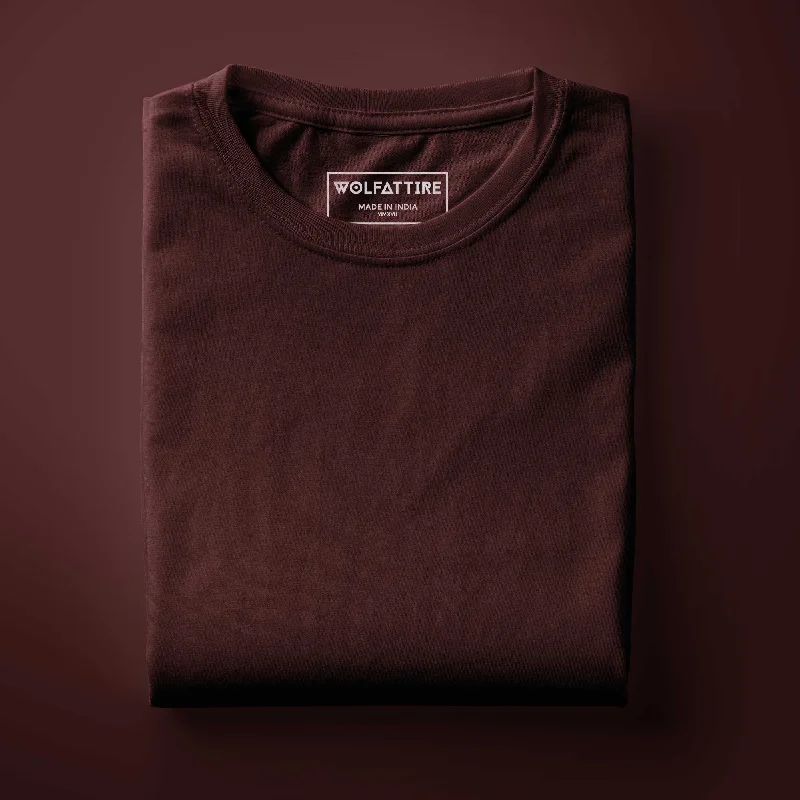 Men's Round Neck Plain T-Shirt Maroon (Regular fit)