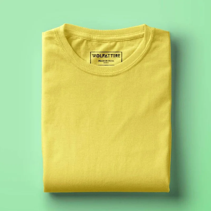 Men's Round Neck Plain T-Shirt YELLOW (Regular fit)