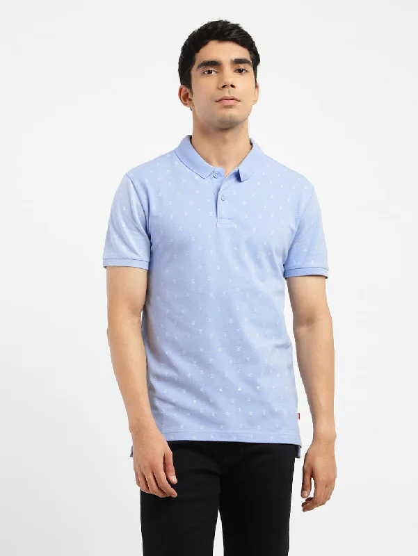 Men's Geometric Print Polo T-shirt