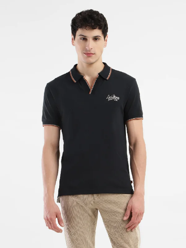 Men's Solid Slim Fit Polo T-shirt