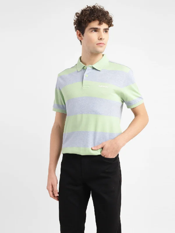 Men's Striped Slim Fit Polo T-shirt