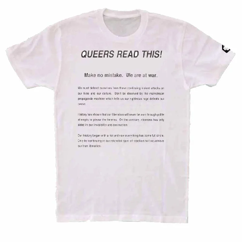 Queers Read This Short Sleeve T-Shirt supporting The One Institute