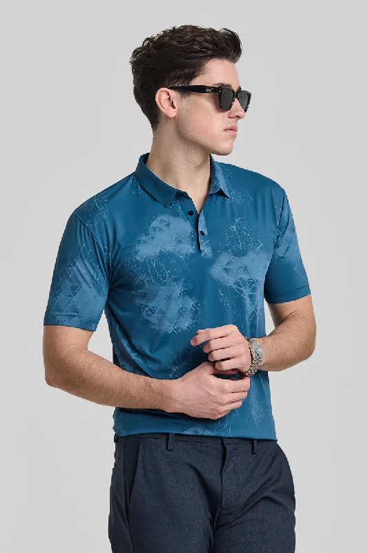 Teal Stitchless Polo T-Shirt