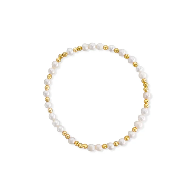 Daisy Pearl & Gold Bracelet