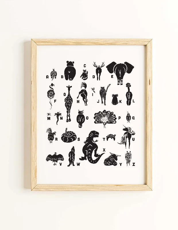 'Animal Butt Alphabet' Print