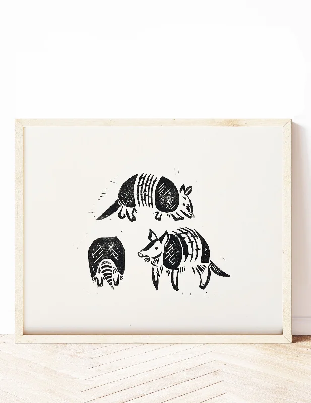 'Armadillos' Block Print