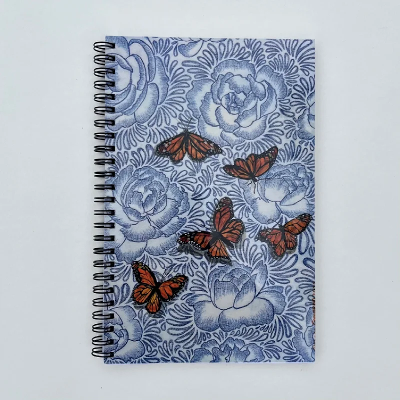 Blue Floral Butterfly Journal