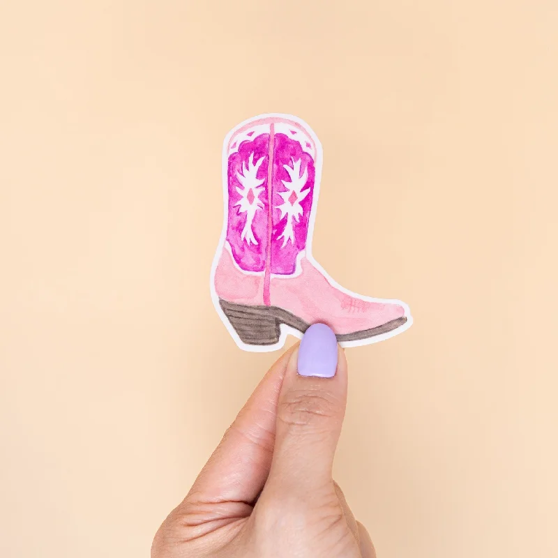 Cowboy Boot Sticker - Pink