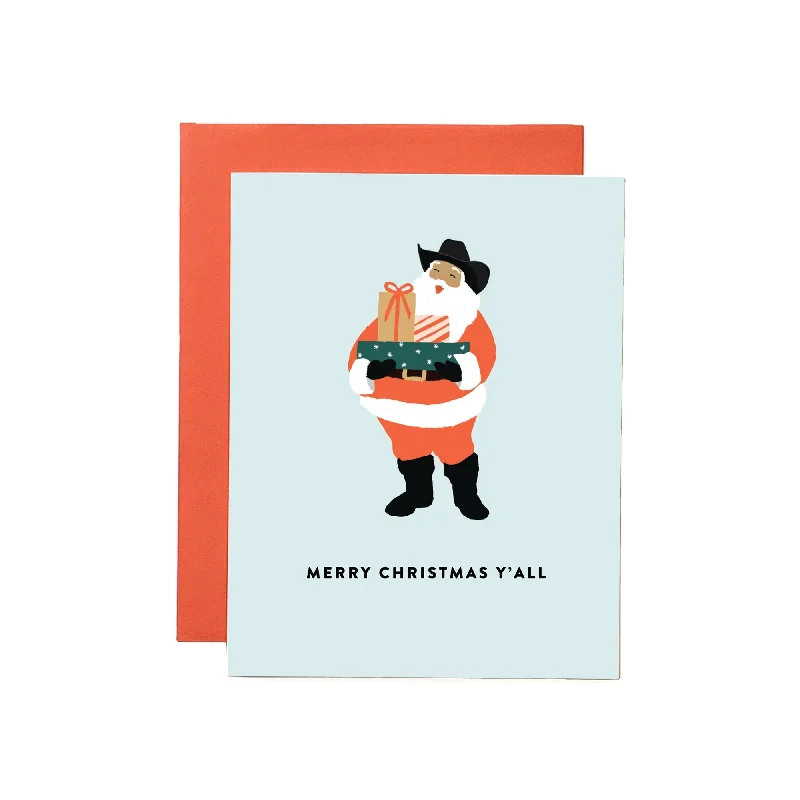 Cowboy Santa 'Merry Christmas Y'all' Card