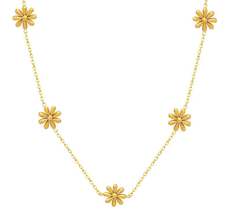 Gold Daisy Flower Necklace