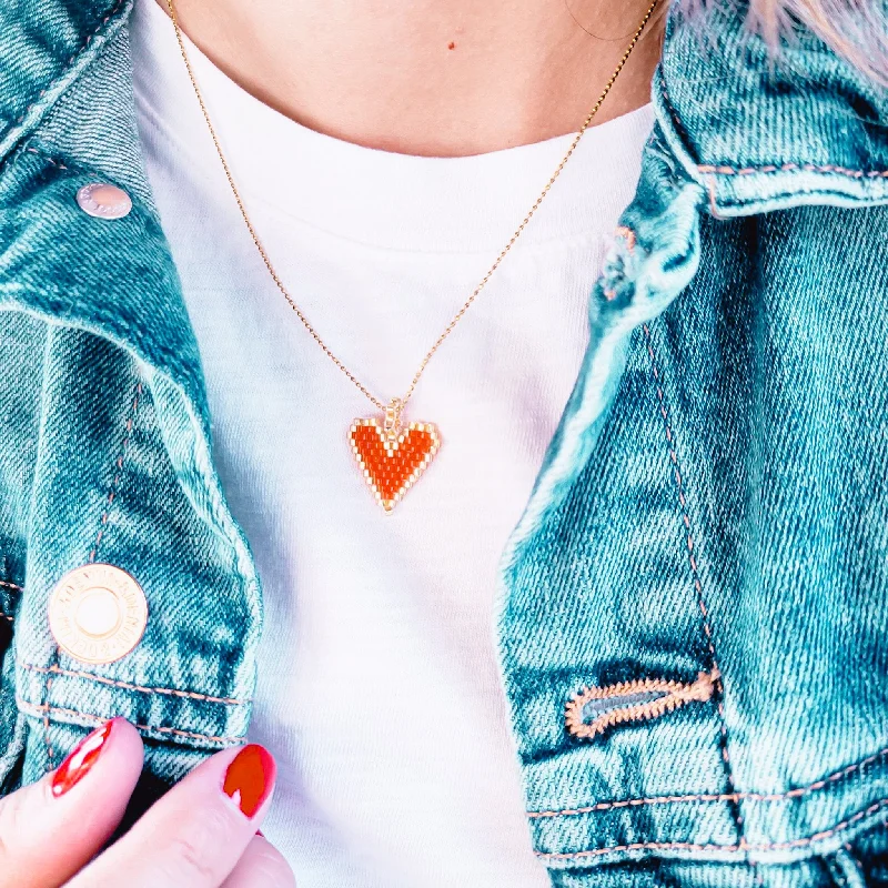 Heart Beaded Charm Necklace