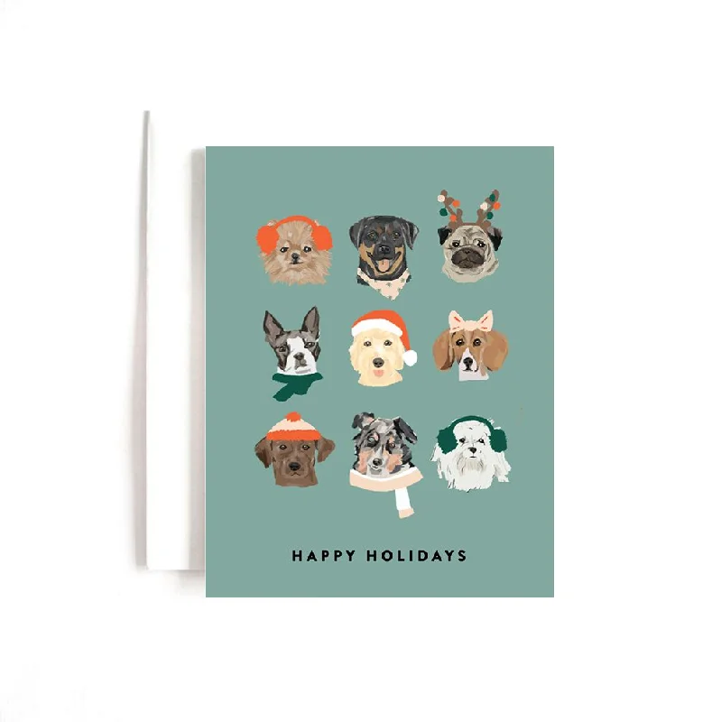 Illustrated Holiday Dogs Card