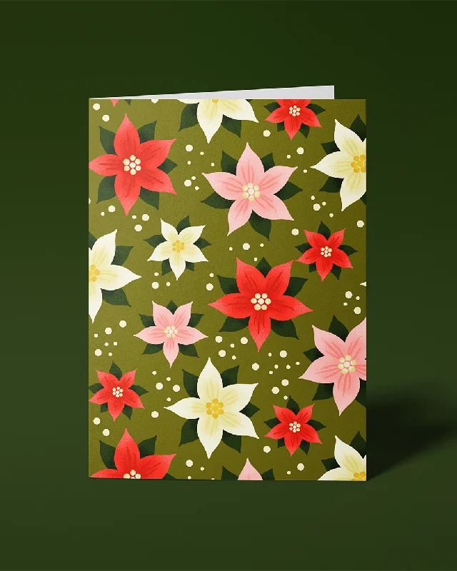 Poinsettia Pattern - Beautiful Holiday Greeting Card