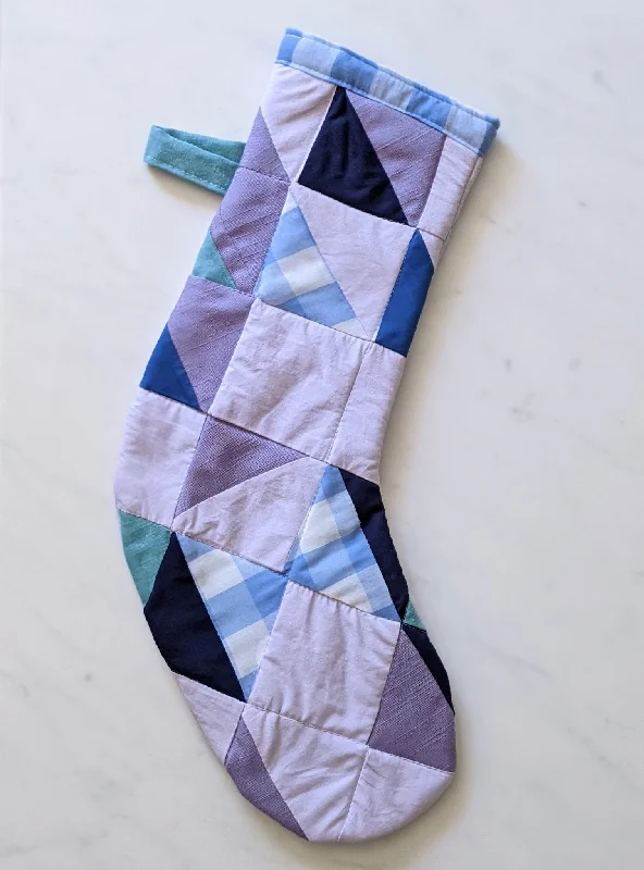 Quilted Christmas Stocking | Purple, Blue, and Teal