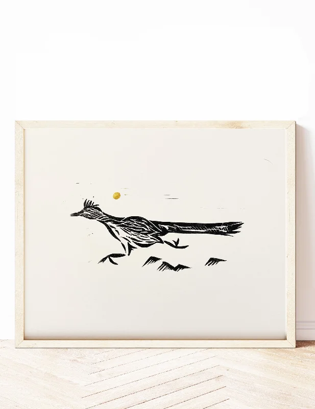 'Roadrunner' Block Print