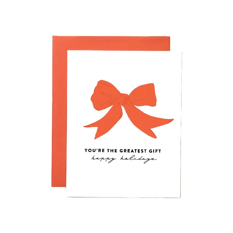 You're the Greatest Gift, Red Bow Holiday Card